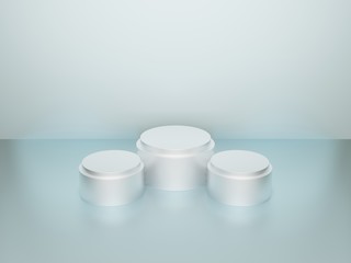 3D rendering soft color for product display stand. Minimal Studio, Abstract mock up witch copy space for Showcase.