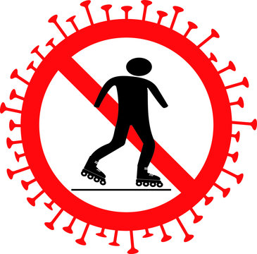 No roller skate sign, symbol, Vector illustration