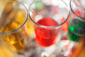 beautiful glasses with drinks