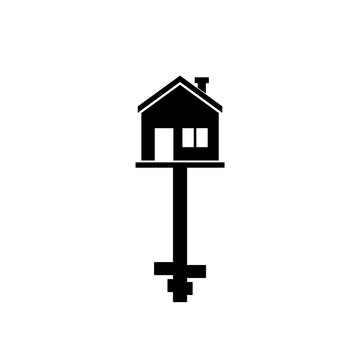 recommend clip art: House key icon isolated on white background