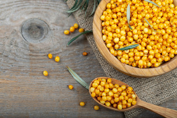 sea buckthorn berries on the table