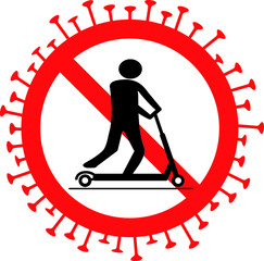 No scooter sign, symbol, Vector illustration