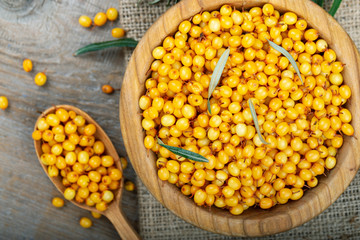 raw sea buckthorn top view