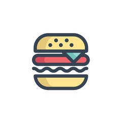burger icon vector illustration for website and graphic design