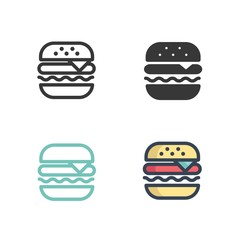 burger icon vector illustration for website and graphic design