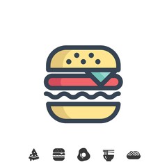 burger icon vector illustration for website and graphic design