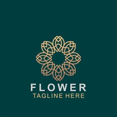 Luxury floral logo design. Ornament flower abstract vector
