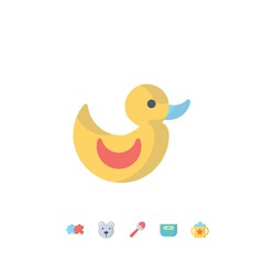 duck toy icon vector illustration for website and graphic design