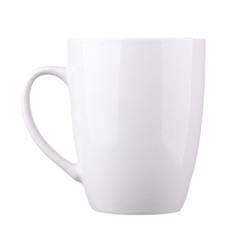 white mug isolated on a white background with clipping path.