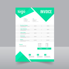 Professional invoice template design in minimal style.