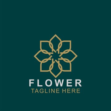 Luxury floral logo design. Ornament flower abstract vector