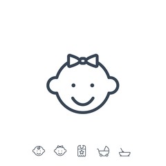 baby girl icon vector illustration for website and graphic design