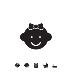 baby girl icon vector illustration for website and graphic design