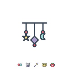 baby hanging toys icon vector illustration for website and graphic design