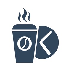 Time for a coffee break. Flat icon design.