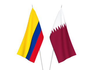 Colombia and Qatar flags
