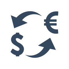 Currency exchange icon. Global money conversion sign. Finance, economy, banking concept.