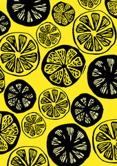 レモンやオレンジなどの柑橘系のイメージの背景素材