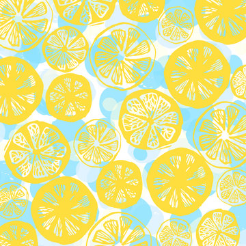 レモンやオレンジなどの柑橘系のイメージの背景素材