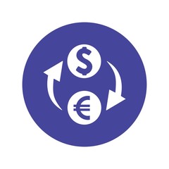 Currency exchange icon. Global money conversion sign. Finance, economy, banking concept.