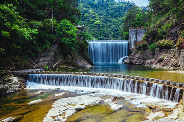 waterfall in the mountains
