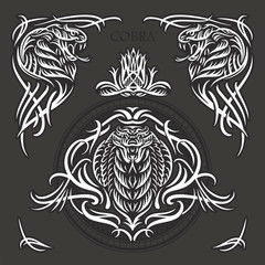 Stylized vector illustration of a cobra