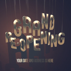 Grand opening or re-opening vector illustration, banner.