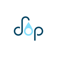 water drop typography vector logo design, plumbing logo template, the words 