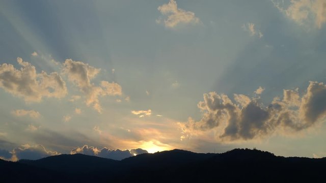 Sunrise and sunset timelapse high definition footage on golden hour.