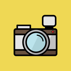 Camera flat design and icon vector