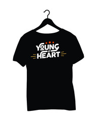 T-shirt typography design - young at heart