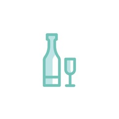 wine bottle and glass icon vector illustration for website and graphic design