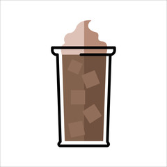 ice coffee flat vector design icon
