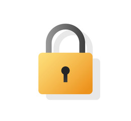 Padlock or lock vector icon flat cartoon modern design isolated symbol clipart image