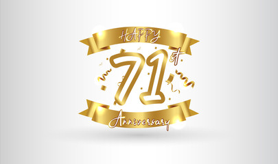 Anniversary celebration background. with the 71st number in gold and with the words golden anniversary celebration.