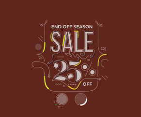 25% OFF Sale Discount Banner. Discount offer price tag.  Vector Modern Sticker Illustration.