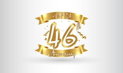 Anniversary celebration background. with the 46th number in gold and with the words golden anniversary celebration.