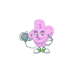 A dedicated Doctor tetracoccus Cartoon character with stethoscope
