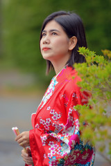 Portrait of girl in Japanese style costume