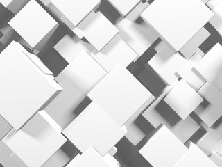 White cubes structure. Abstract futuristic background.