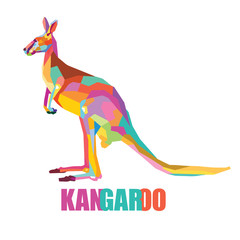 Abstract colorful kangaroo