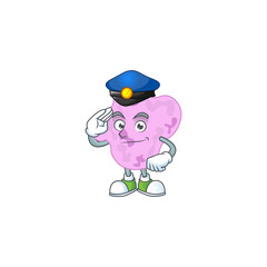 A dedicated Police officer of tetracoccus mascot design style