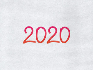 Colorful “2020” on a paper background 