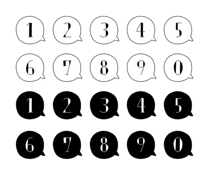 手描きの数字のイラストのセット シンプル かわいい Stock ベクター Adobe Stock
