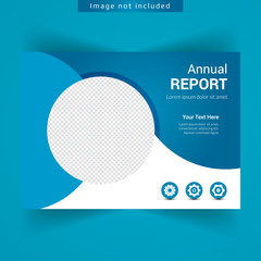 Horizontal Annual Report Concept Flyer Template Design.