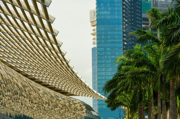 Fototapeta na wymiar Singapore Skyline of Marina Bay Sands building