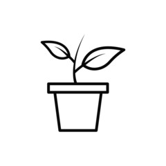 vector illustration of plant in pot icon