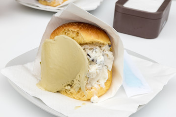 Brioche with Sicilian ice cream