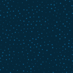Obraz premium Starry background. Stars evenly scattered on space blue background. Amazing glowing space cover. Cool vector illustration.