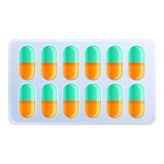 Capsule pack icon. Cartoon of capsule pack vector icon for web design isolated on white background